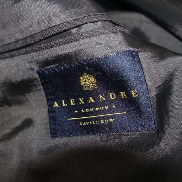 Alexandre London Savile Row Men's Suit Jacket Size 40 Regular Charcoal Gray 40R - Picture 8 of 9